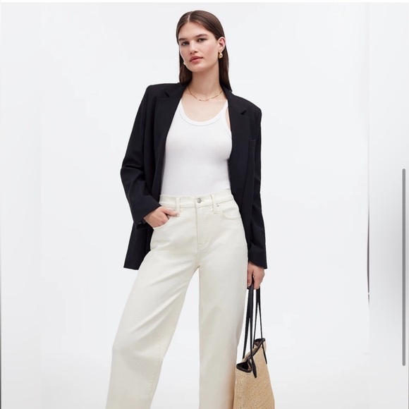 Madewell Pants - Madewell Cream Wide-Leg Pants